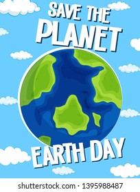 Save the planet earth day illustration