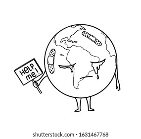 Save planet. Earth Day. Vector illustration. Earth day concept. Background on World Environment Day. Save planet