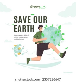 Save planet earth illustration greeting post