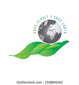 Guardar planeta. Tierra planetaria en vector de ilustración de la mano hoja
