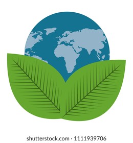 save the planet earth with leafs plant ecology