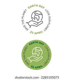 Save planet earth - logo, design, template, sticker.