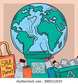 salve el reciclador ecológico planet