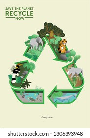 Save the planet/ global warming/ world extinct animal infographic/ recycle