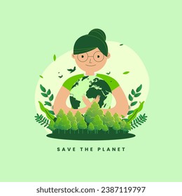 Vector de afiches de la campaña Save the Planet Go Green