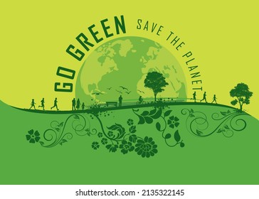 Save the planet- Go Green concept design template