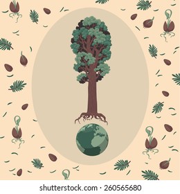 Save the Planet. Hand drawn background illustration. Ukraine