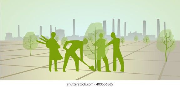 Save planet, hand drawn illustration, vector