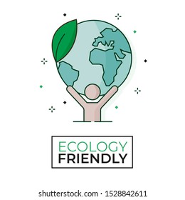 Save the planet icon - Ecology friendly - Editable stroke	