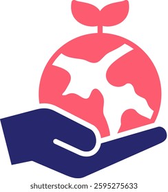 Save The Planet Icon Fill Vector Illustration