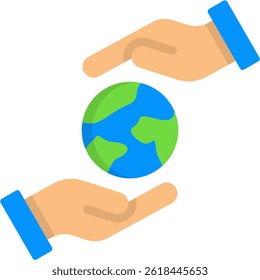Save The Planet Icon Flat Vector Illustration