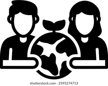 Save The Planet Icon Glyph Vector Illustration