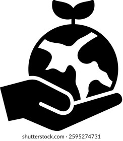Save The Planet Icon Glyph Vector Illustration