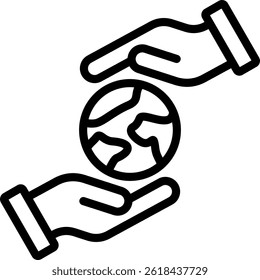 Save The Planet Icon Outline Vector Illustration