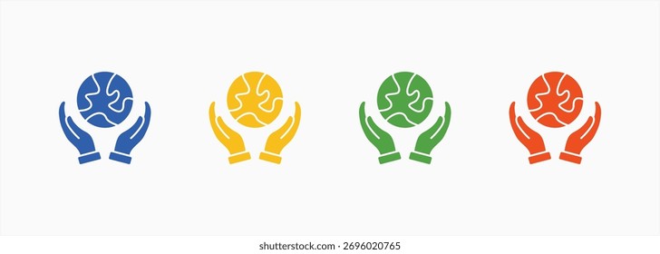 Save The Planet Icon Set Color Multiple Style Collection