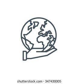 Save the planet icon suitable for info graphics, websites and print media and  interfaces. Line vector icon.