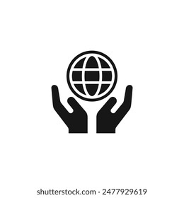 Save the planet icon vector. EPS 10 editable vector