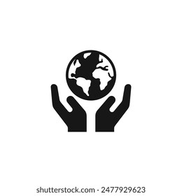 Save the planet icon vector. EPS 10 editable vector