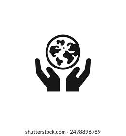 Save the planet icon vector. EPS 10 editable vector