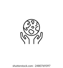 Save the planet icon vector. EPS 10 editable vector