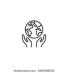 Save the planet icon vector. EPS 10 editable vector