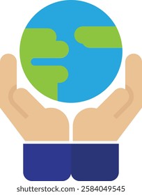 Save The Planet Icon Vector Flat Illustration