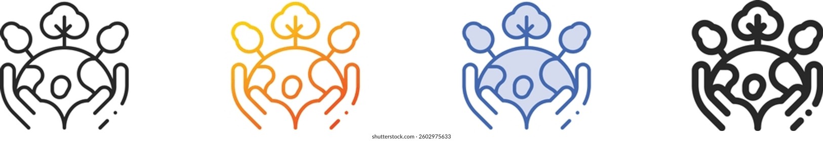 save the planet icon.Thin Linear, Gradient, Blue Stroke and bold Style Design Isolated On White Background