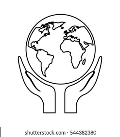 Hands Holding Earth Globe Symbol Stock Vector (Royalty Free) 255056371