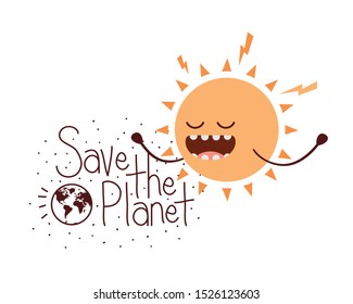 save the planet label icon vector illustration design