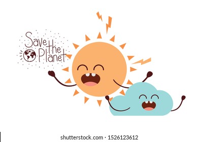 save the planet label icon vector illustration design