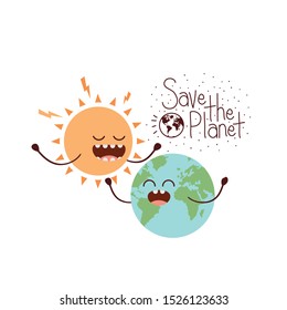 save the planet label icon vector illustration design