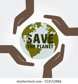 save planet over gray background vector illustration 