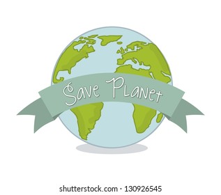 save planet over white background. vector illustration