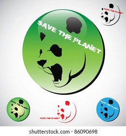 save the planet - panda badge