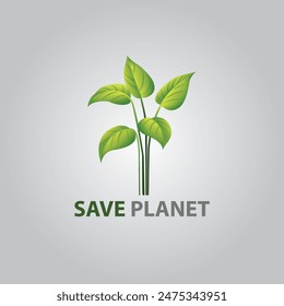 Save planet, plant a tree. Global environmental message background illustration.