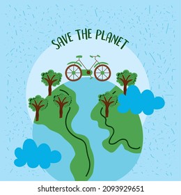 save the planet poster campaign icons