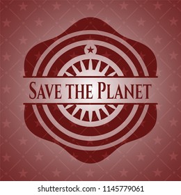 Save the Planet red icon or emblem
