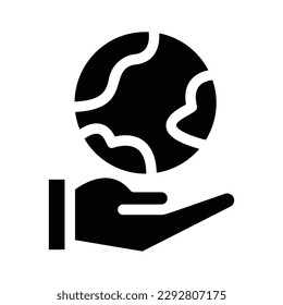 save the planet solid icon illustration vector graphic