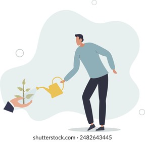 Save planet . Tree planting.flat design.illustration with people.