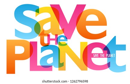 SAVE THE PLANET typography banner