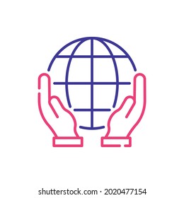 Save the Planet vector 2 colours icon style illustration. EPS 10 file
