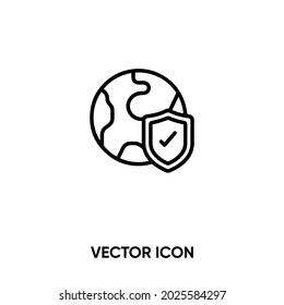 Save planet vector icon. Modern, simple flat vector illustration for website or mobile app.Protect earth or earth day symbol, logo illustration. Pixel perfect vector graphics	
