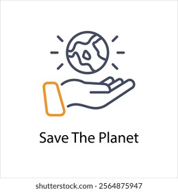 Save The Planet Vector icon stock illustration