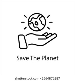 Save The Planet Vector icon stock illustration