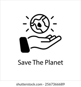 Save The Planet Vector icon stock illustration