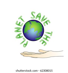 Save Planet Vector Illustration Stock Vector Royalty Free