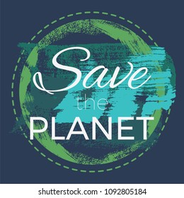 Save the planet vector poster