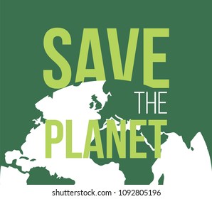 Save Planet Vector Poster Stock Vector Royalty Free