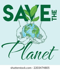 Save Planet Vector Poster Stock Vector (Royalty Free) 2203474805 ...