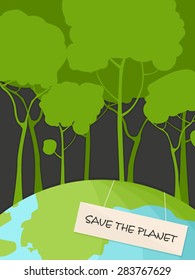  Save the Planet.Conceptual vector illustration